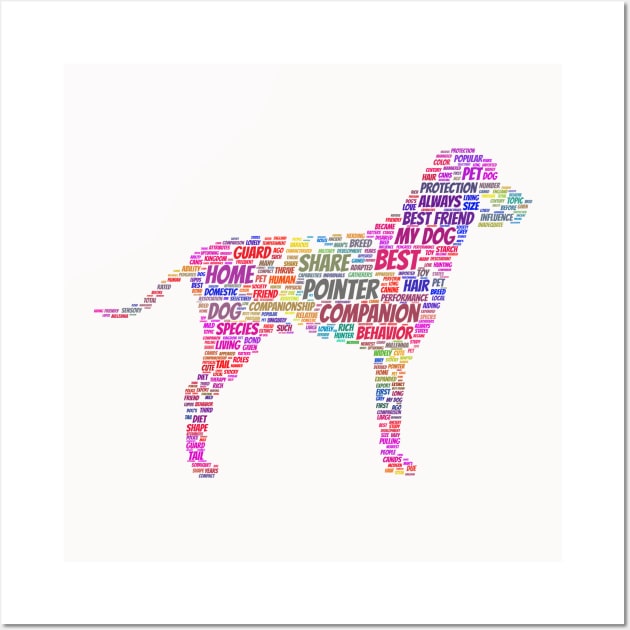 Dog Pointer Animal Pet Text Word Cloud Wall Art by Cubebox